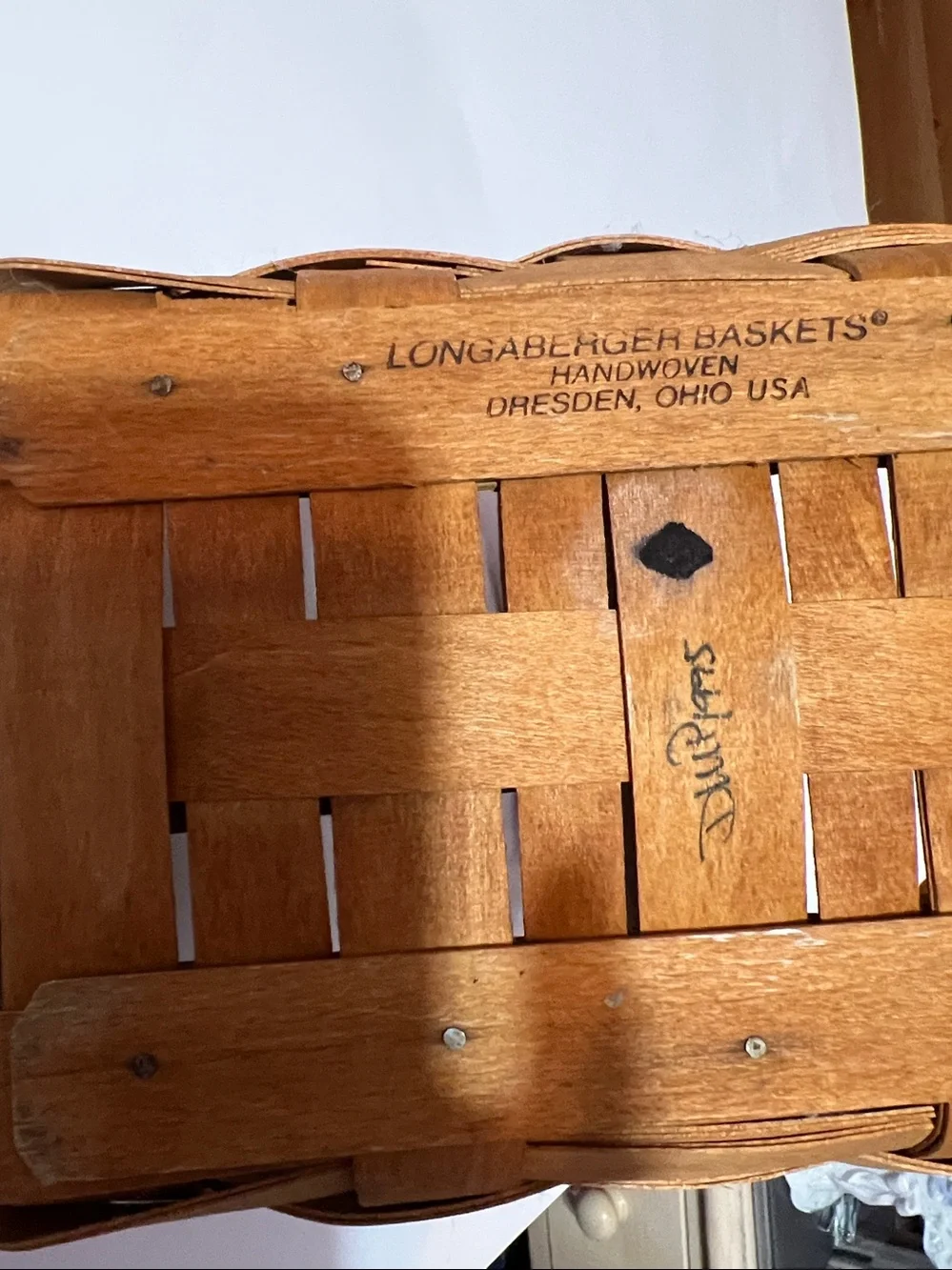 Longaberger Vintage 1995 Woven Wood Basket 11X11X8